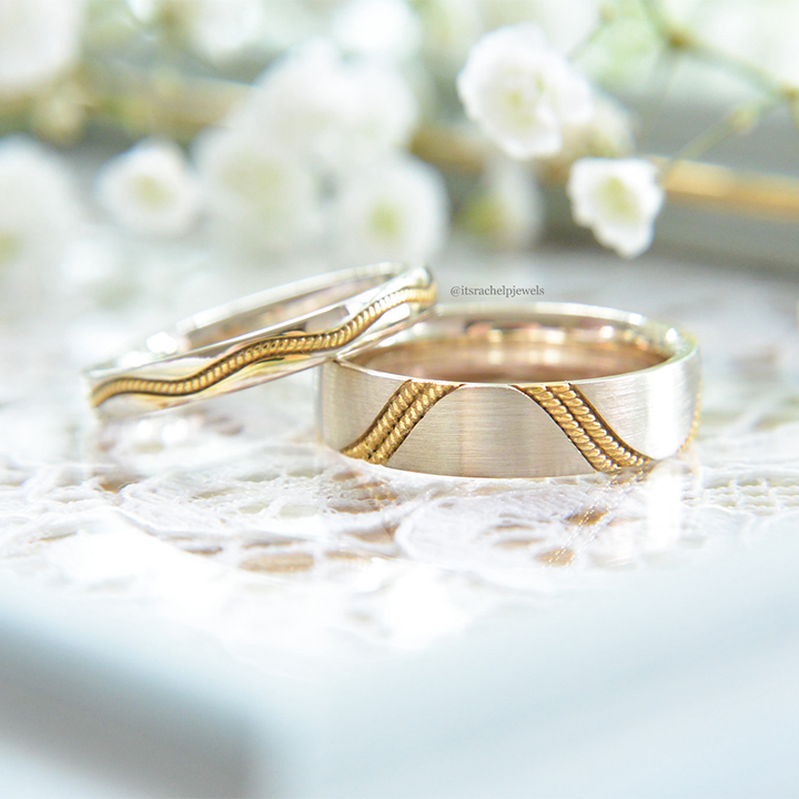 Elegant Ricci Rope Wedding bands